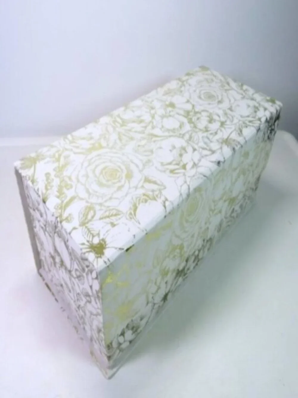 White Gold Foiled Decorative Gift Box Bundle 3pc Magnetic Closure Angel Roses